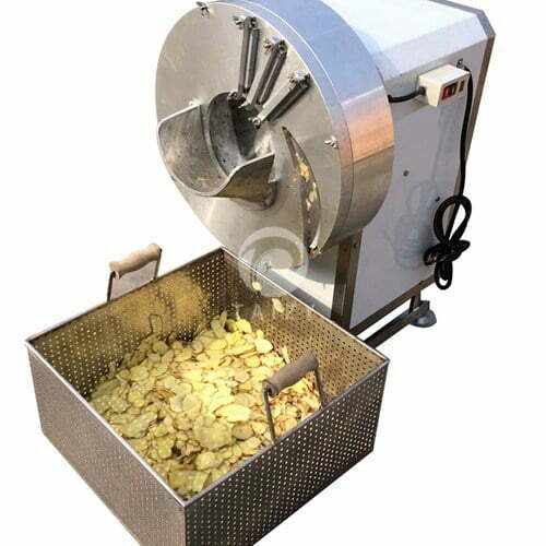 Ginger slicing machine working picture