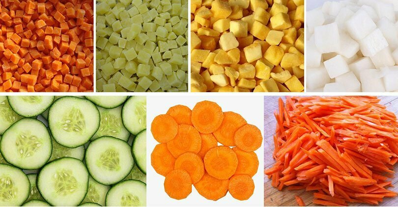 Commercial root vegetable cutting machine application
