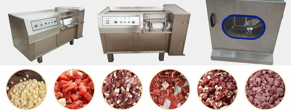 Frozen meat dicing machine application