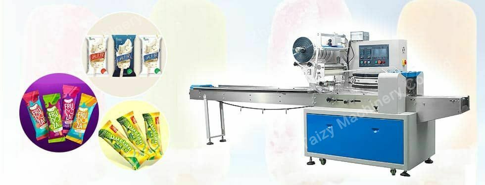 Automatic ice cream lolly packing machine