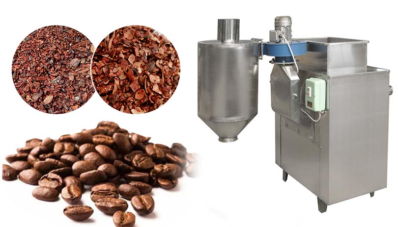 Cocoa bean peeling machine