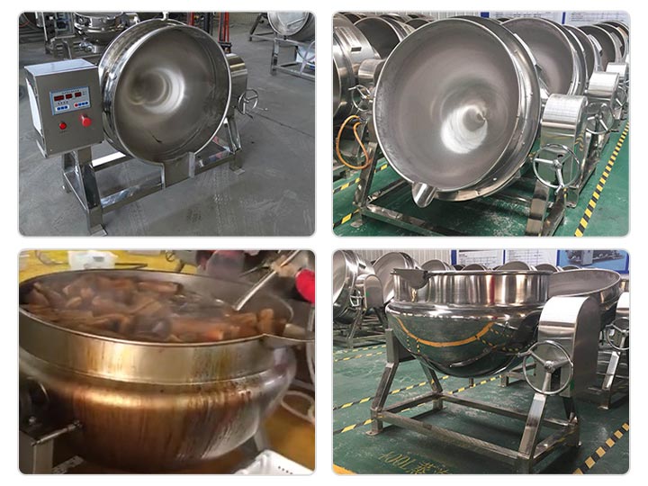 Jacketed cooking pan with different sizes