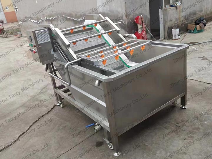 Bubble washing machine for grain cleaning