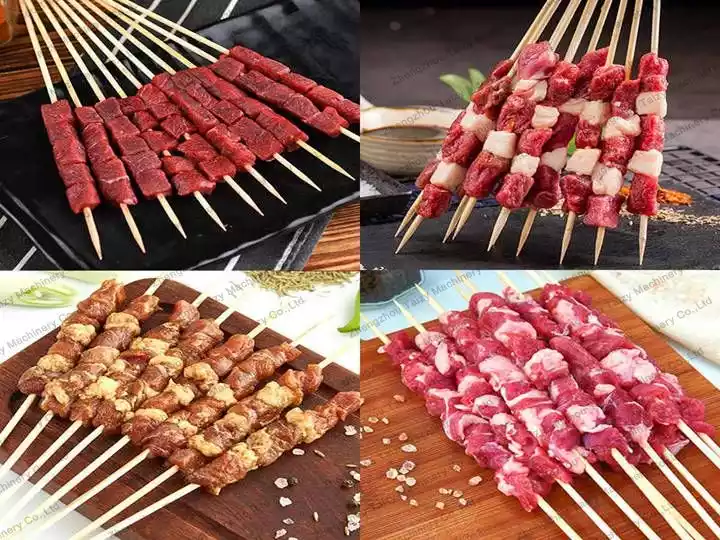 All kinds of meat skewers for bbq